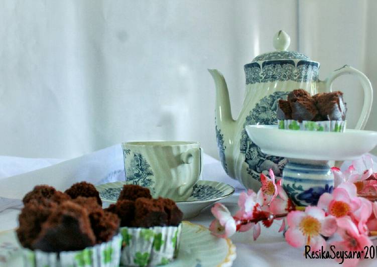 Brownies Mekar Tepung Beras (Eggless)