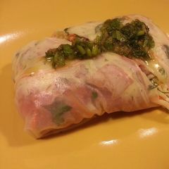 A picture of Vietnamese Roast Beef or Pastrami Rolls.
