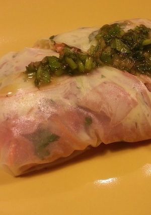 A picture of Vietnamese Roast Beef or Pastrami Rolls.