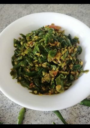 A picture of Rajasthani Green chilli kutta.