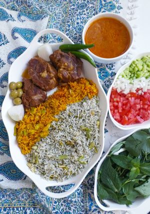 عکسی از دستور باقالی پلو با گوشت گوسفندی