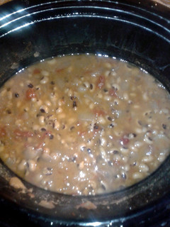 A picture of Crock pot black eyed peas.