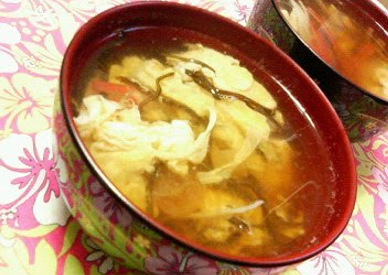 Fresh egg soup with Chio combination