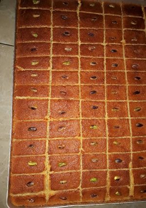 صورة لوصفة طريقة عمل الهريسة او البسبوسة