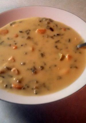 A picture of Creamy Chicken Wild Rice Soup.