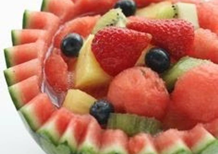 Watermelon Fruit Punch In a Watermelon Bowl