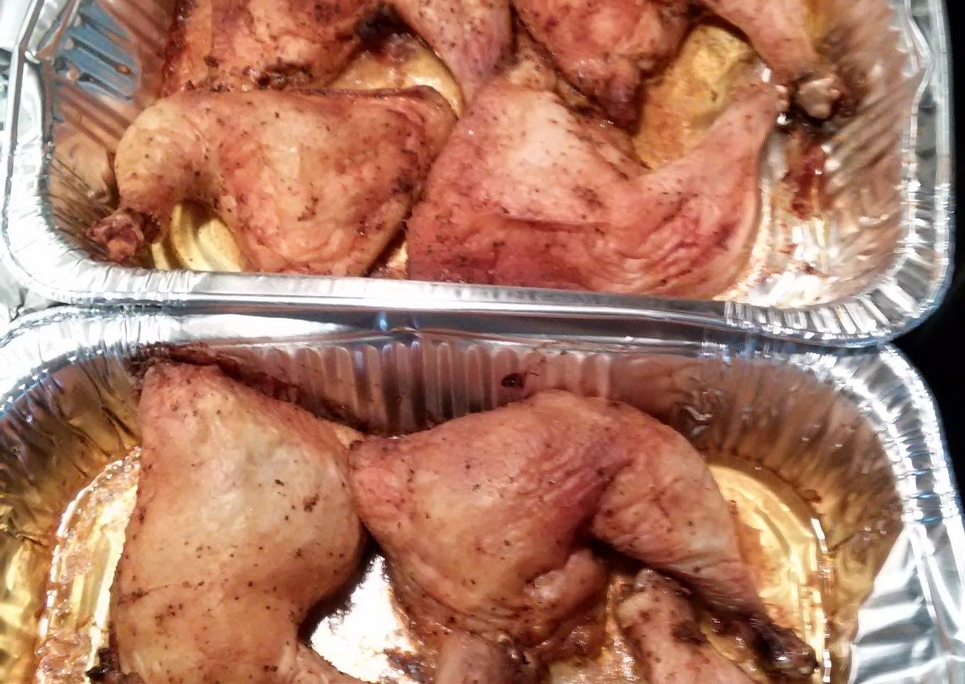 Individual roast chicken leg quarters
