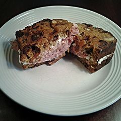 Grilled Ham and Cheese Sandwiches on Date Nut Bread A picture of Grilled Ham and Cheese Sandwiches on Date Nut Bread.