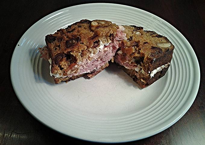 Grilled Ham and Cheese Sandwiches on Date Nut Bread