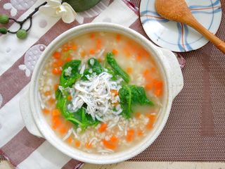 小魚莧菜糙米粥