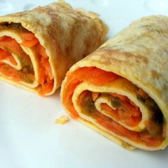 A picture of Carrot Omelette Roll Diet Breakfast.