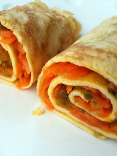 A picture of Carrot Omelette Roll Diet Breakfast.