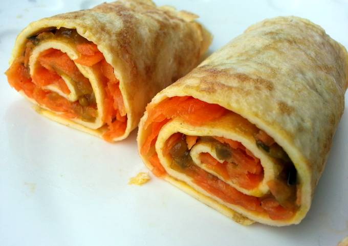 Carrot Omelette Roll Diet Breakfast