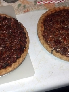 A picture of Grandma's Pecan Pumpkin Pie.