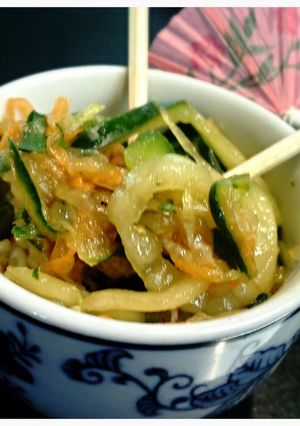 A picture of Pad Thai Cucumber Salad.