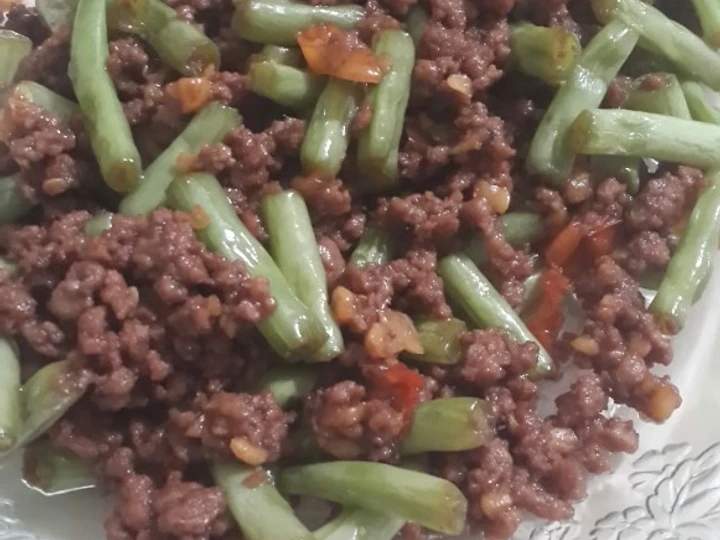 Langkah Gampang Menyiapkan Resep  Tumis daging cincang buncis teteh yang Enak Banget, Enak