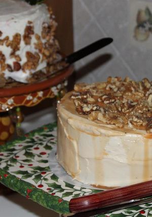 A picture of Caramel Apple Walnut Cake.