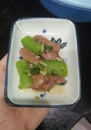 Hình của món Gan gà om mướp cho bé.