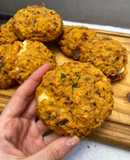 Croquetas de garbanzos, zapallo y queso