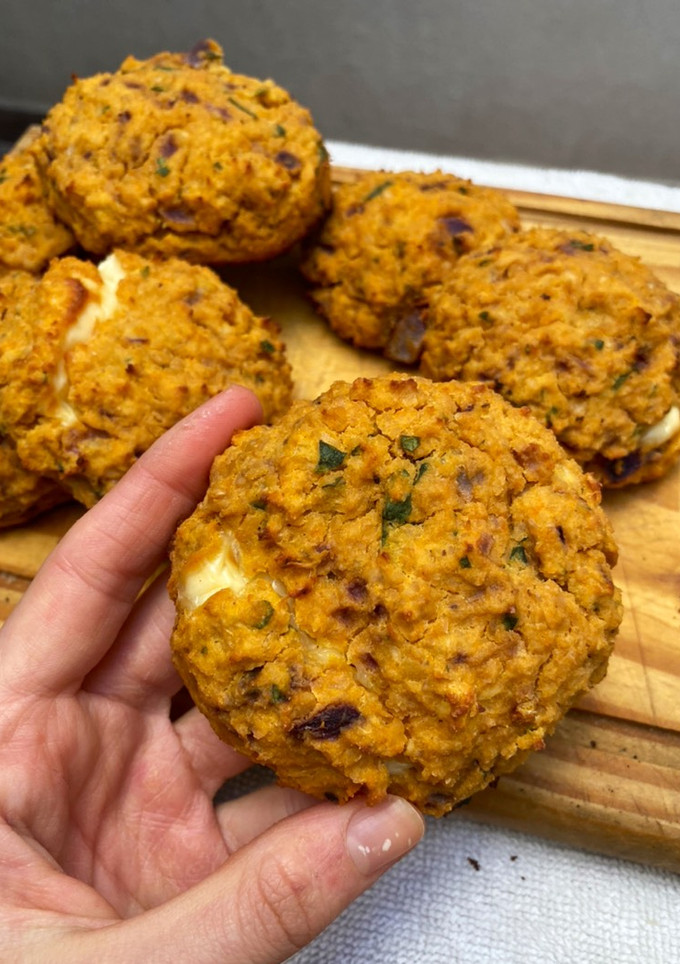 Una foto de Croquetas de garbanzos, zapallo y queso