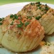 Patatas Hasselback con parmesano