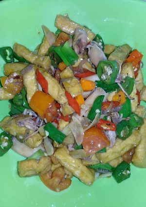 Foto resep Cumi asin tahu saos tiram