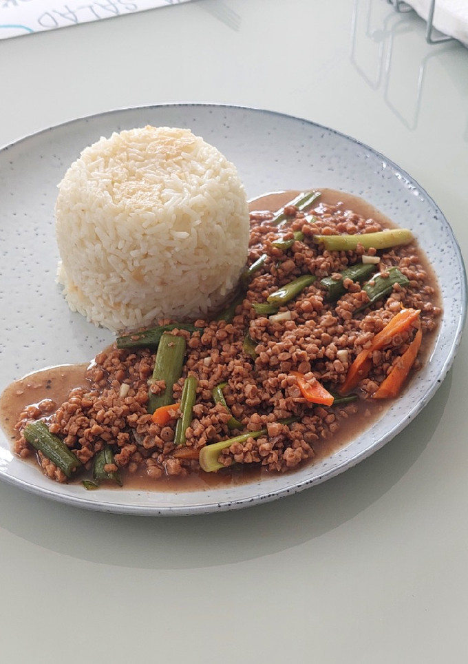 Una foto de Carne de Soya Mongoliana