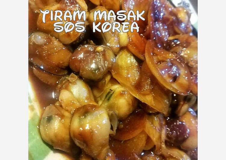 Langkah Mudah untuk Menyiapkan Tiram masak sos korea Anti Gagal