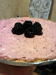 A picture of black raspberry cream pie.