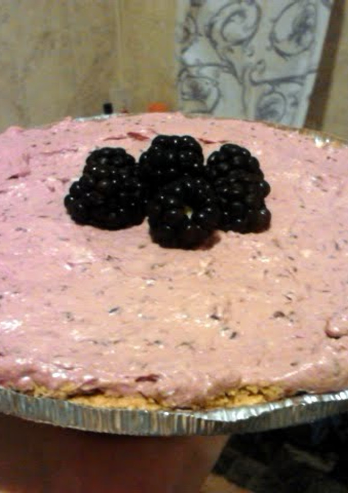 A picture of black raspberry cream pie.