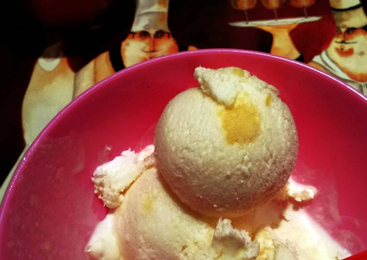Steps to Make Tasty Limoncello and mango ice cream