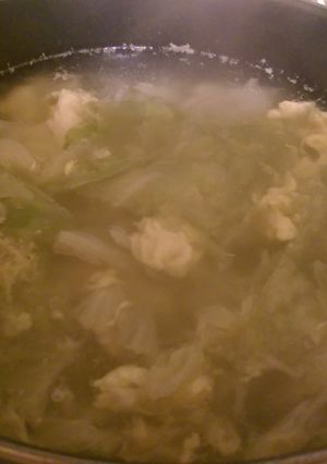A picture of Chicken Cabbage Egg Drop Soup.