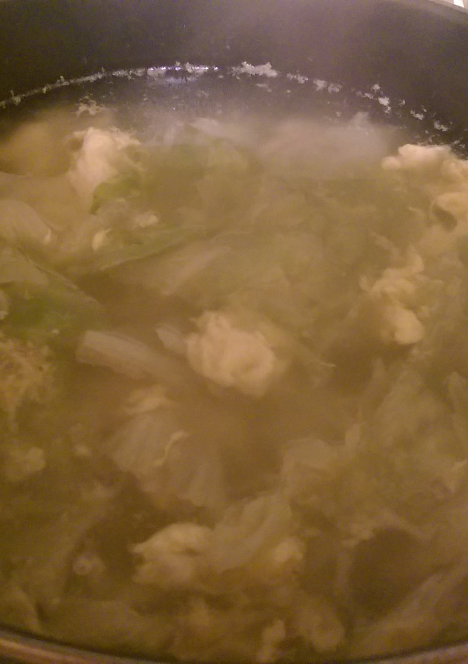 A picture of Chicken Cabbage Egg Drop Soup.