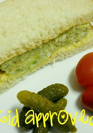 A picture of Easy avocado egg salad sandwich: kid approved!.