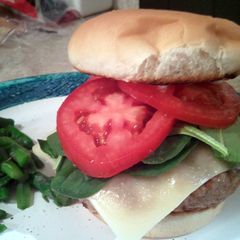 A picture of Super moist turkey burgers.