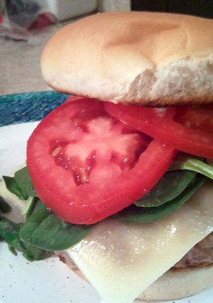 A picture of Super moist turkey burgers.