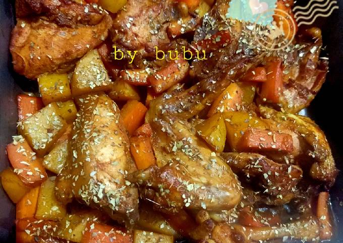 Resep termudah memasak Ayam kentang oven 🥔🐣 yang sedap