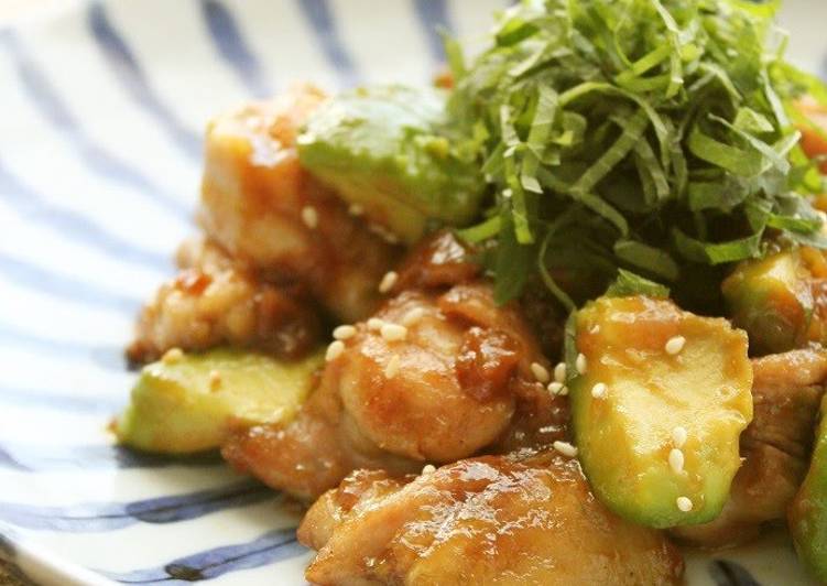 Simple Way to Make Super Quick Homemade Refreshing Umeboshi-Flavored Teriyaki Chicken &amp; Avocado