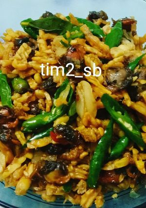 Foto resep Tumis Kerang Tempe Pedes Cabe Hijau