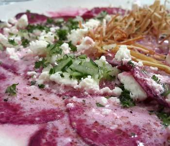 Ready to Serve Beetroot carpaccio with goat cheese Yummy