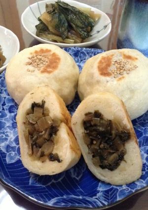 A picture of A Flavor of Shinshū Nozawana Oyaki (Savory Buns Filled With Pickled Greens).