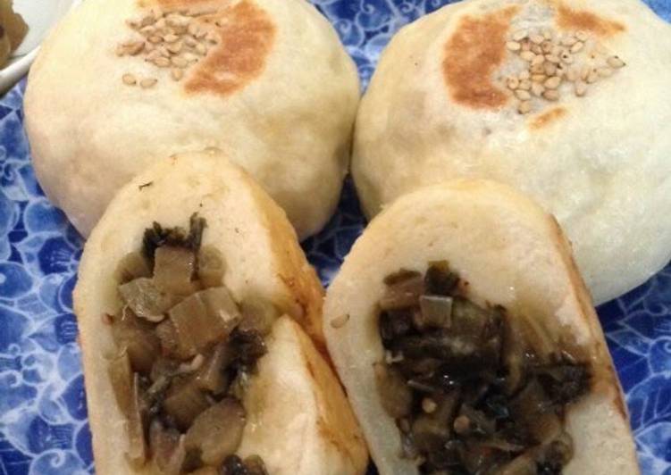 Simple Way to Cook Super Quick A Flavor of Shinshū Nozawana Oyaki (Savory Buns Filled With Pickled Greens)
