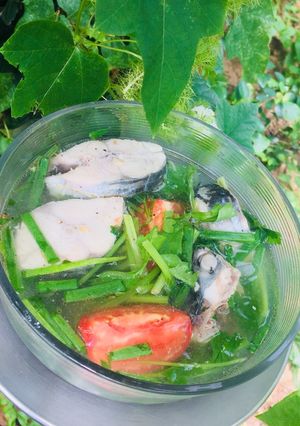 Hình của món Canh cá thu nấu ngót.