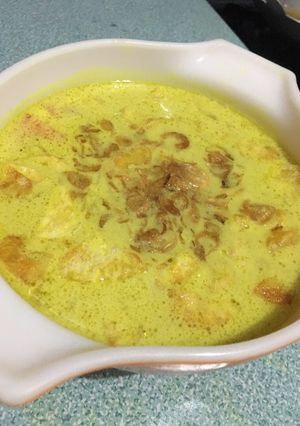 Foto resep Soto daging santan kuning dengan kentang krispi