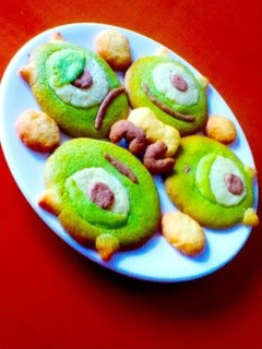 A picture of Monsters, Inc. Mike's Matcha Cookies.