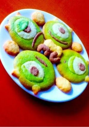 A picture of Monsters, Inc. Mike's Matcha Cookies.
