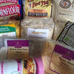 A picture of Vickys Conversions for Gluten Free Flours, Cups to Grams.