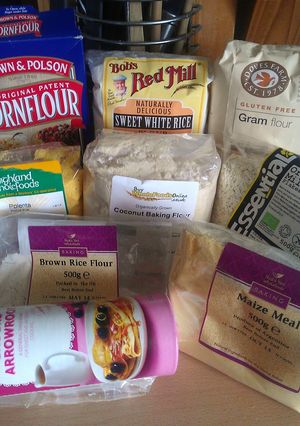 A picture of Vickys Conversions for Gluten Free Flours, Cups to Grams.