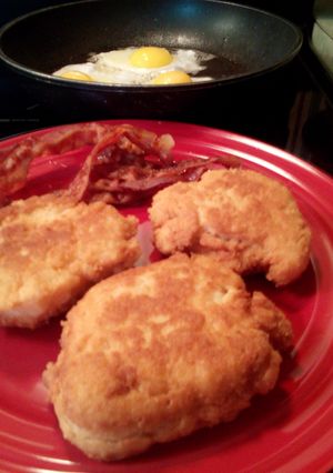 A picture of Sunshine's fried biscuits.
