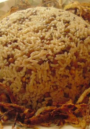 A picture of Mejaddarah- Syrian recipe.